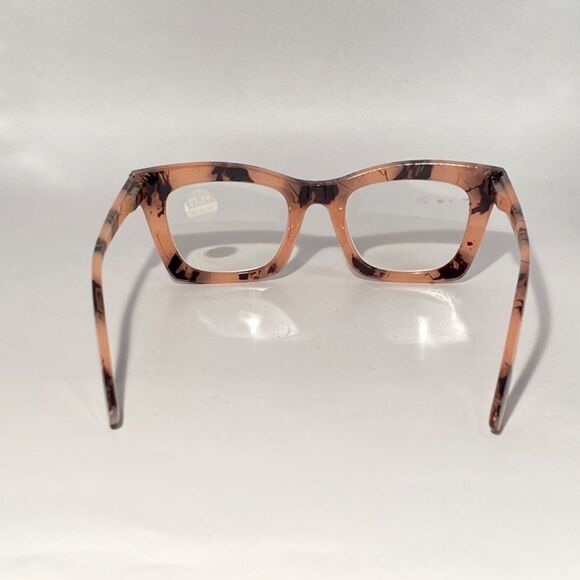 1285 Gretchen Reading Glasses 1.75 Square Black Pink Tortoise Frames NWT - Picture 5 of 9